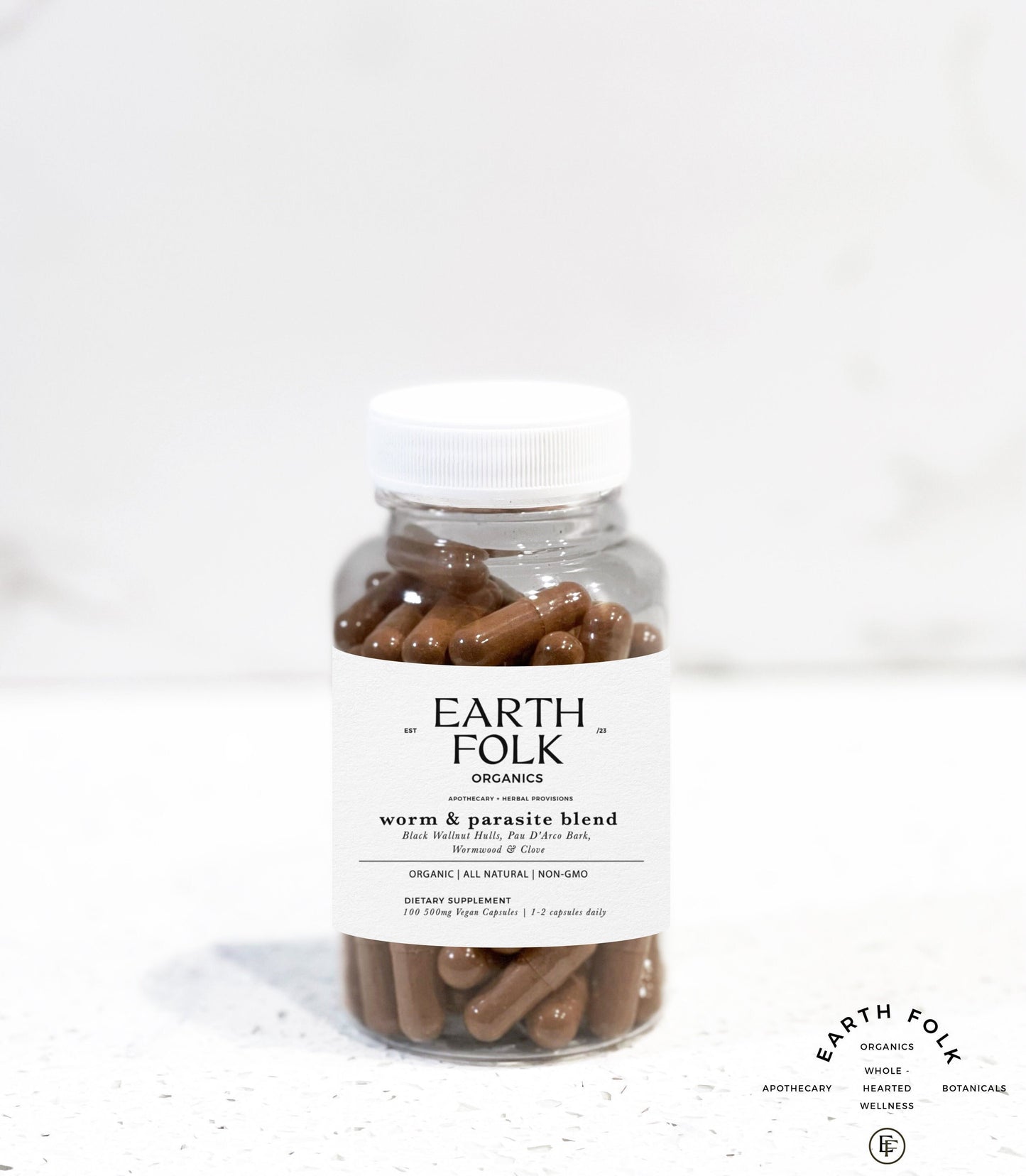 Black Walnut, Wormwood, Pau D'Arco & Clove Capsules, 500mg Vegan Capsules, No Fillers, Non GMO, Herbal Supplements