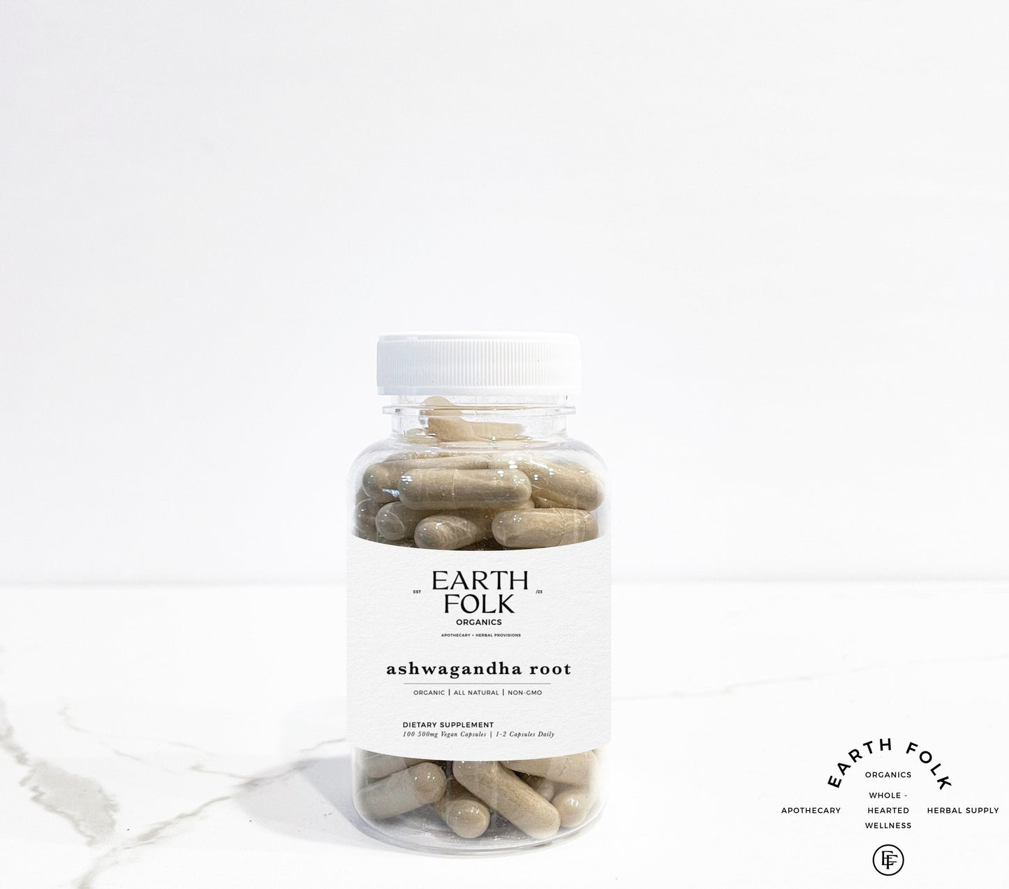 Organic Ashwagandha Root Capsules, 500mg Vegan Capsules, FREE Shipping, No Fillers, Non GMO, Herbal Supplements