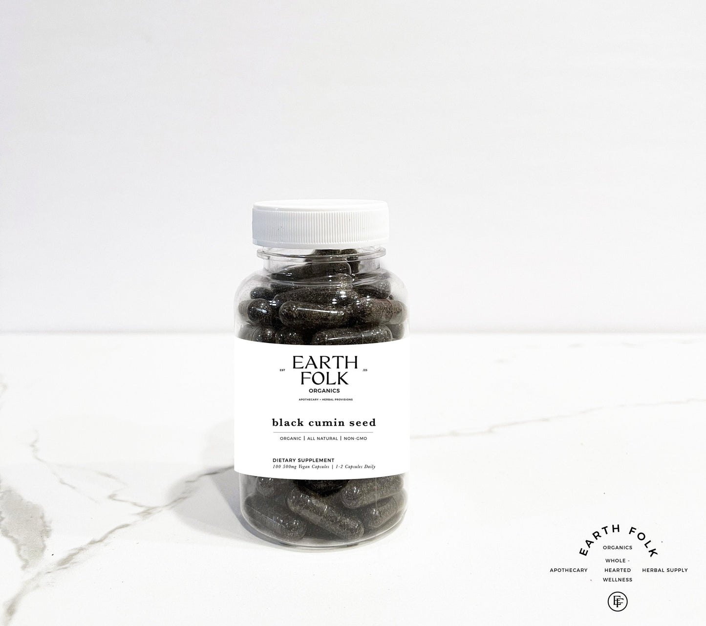 Organic Black Seed Capsules, Black Cumin Seed 500mg Vegan Capsules, FREE Shipping, No Fillers, Non GMO, Herbal Supplements