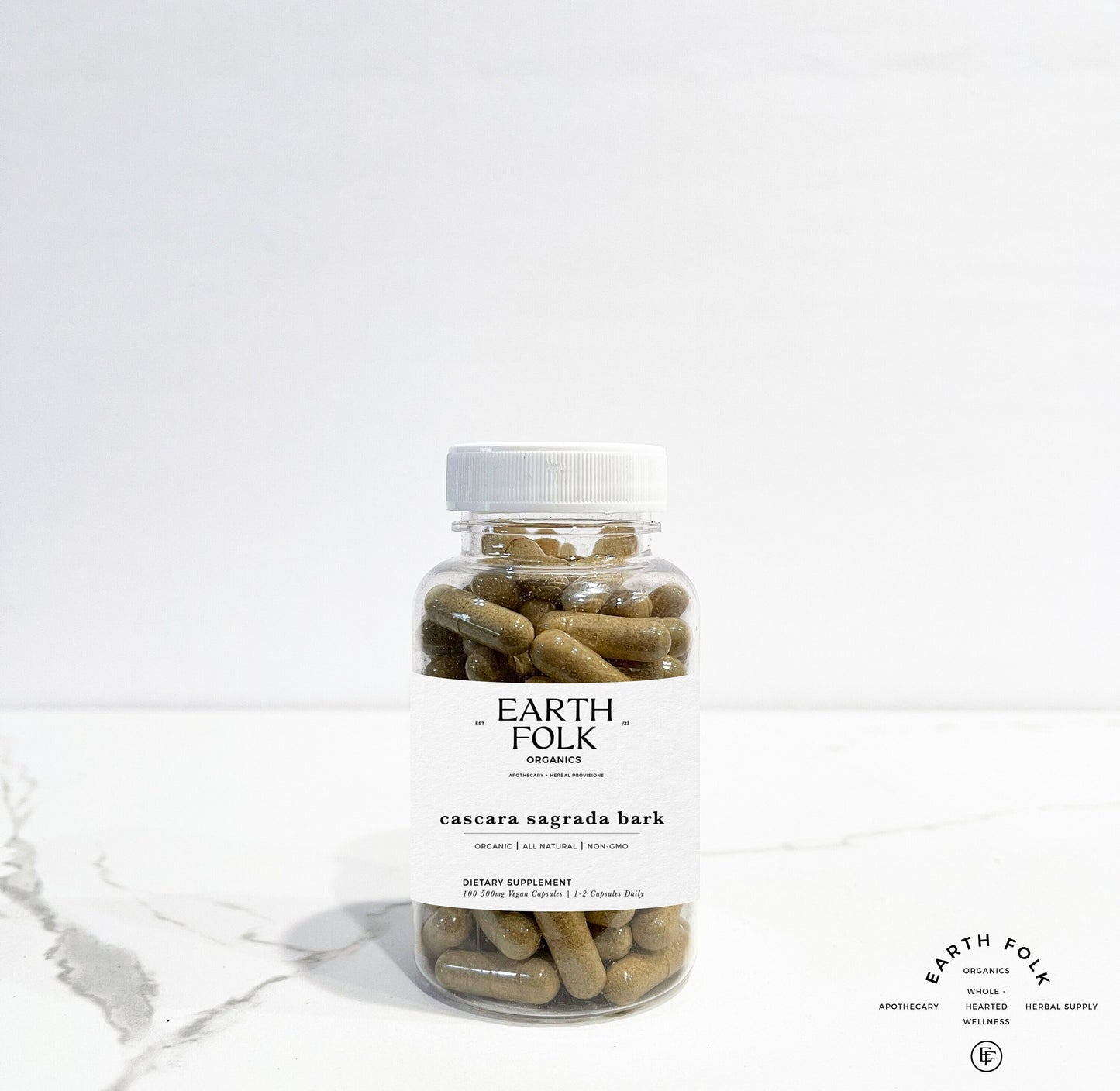Organic Cascara Sagrada Bark Capsules, 500mg Vegan Capsules, FREE Shipping, No Fillers, Non GMO, Herbal Supplements