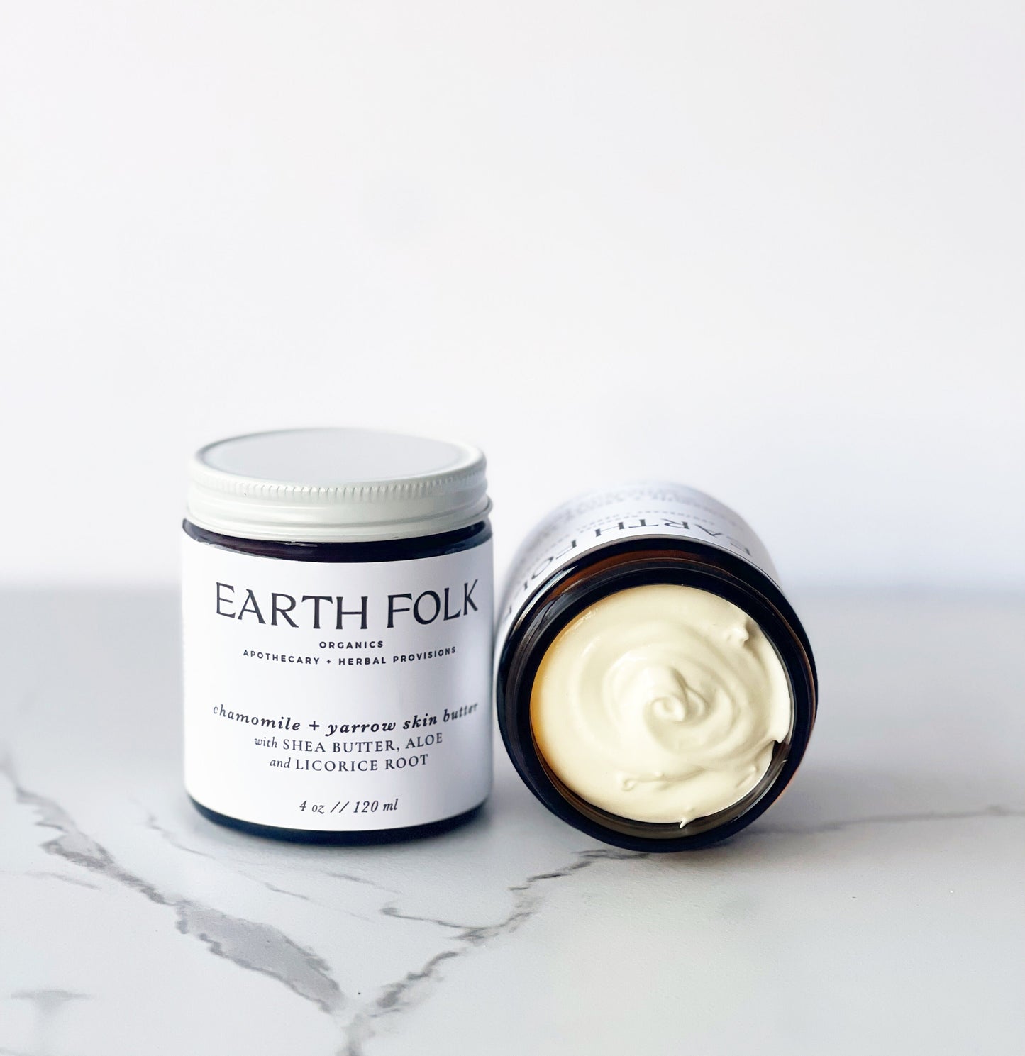 Chamomile & Yarrow Skin Butter, Nourishing Body Butter for Dry Skin, Body Butter, Moisturizing Shea Butter and Aloe Body Lotion, Glass Jar