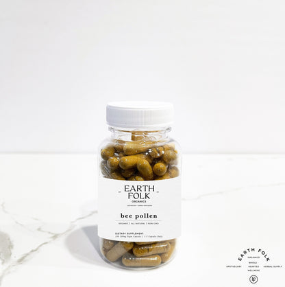 Organic Bee Pollen Capsules, 500mg Vegan Capsules, FREE Shipping, No Fillers, Non GMO, Herbal Supplements