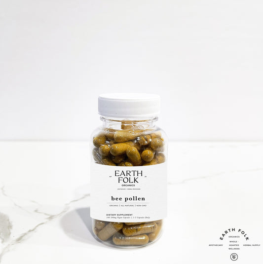 Organic Bee Pollen Capsules, 500mg Vegan Capsules, FREE Shipping, No Fillers, Non GMO, Herbal Supplements