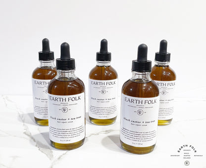 Jamaican Black Castor Serum for Hair and Scalp - Black Castor + Tea Tree Hair Repair Serum, Hair Strengthening Serum, Hair Growth Oil,
