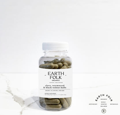 Clove, Wormwood & Black Walnut Hulls Capsules, 500mg Vegan Capsules, FREE Shipping, No Fillers, Non GMO, Herbal Supplements