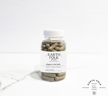 Slippery Elm Bark Capsules, 500mg Vegan Capsules, No Fillers, Non GMO, Herbal Supplements