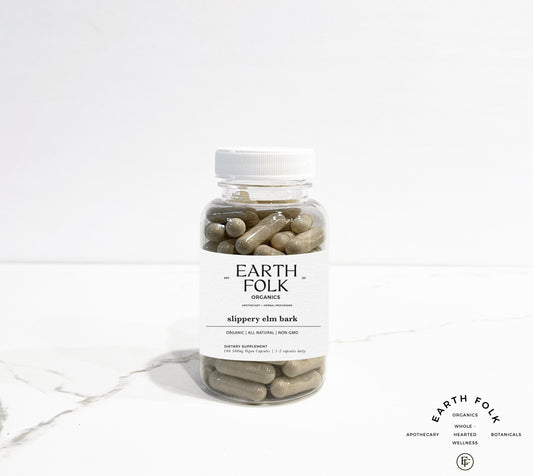 Slippery Elm Bark Capsules, 500mg Vegan Capsules, No Fillers, Non GMO, Herbal Supplements