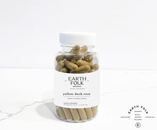 Organic Yellow Dock Root Capsules, 500mg Vegan Capsules, FREE Shipping, No Fillers, Non GMO, Herbal Supplements