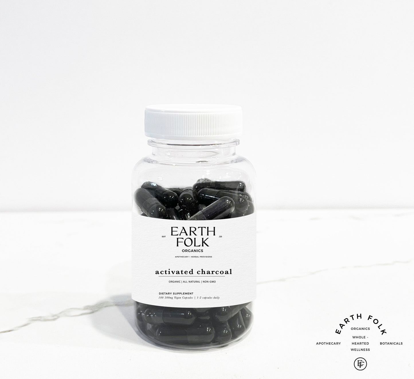Organic Activated Charcoal Capsules, 500mg Vegan Capsules, FREE Shipping, No Fillers, Non GMO, Herbal Supplements
