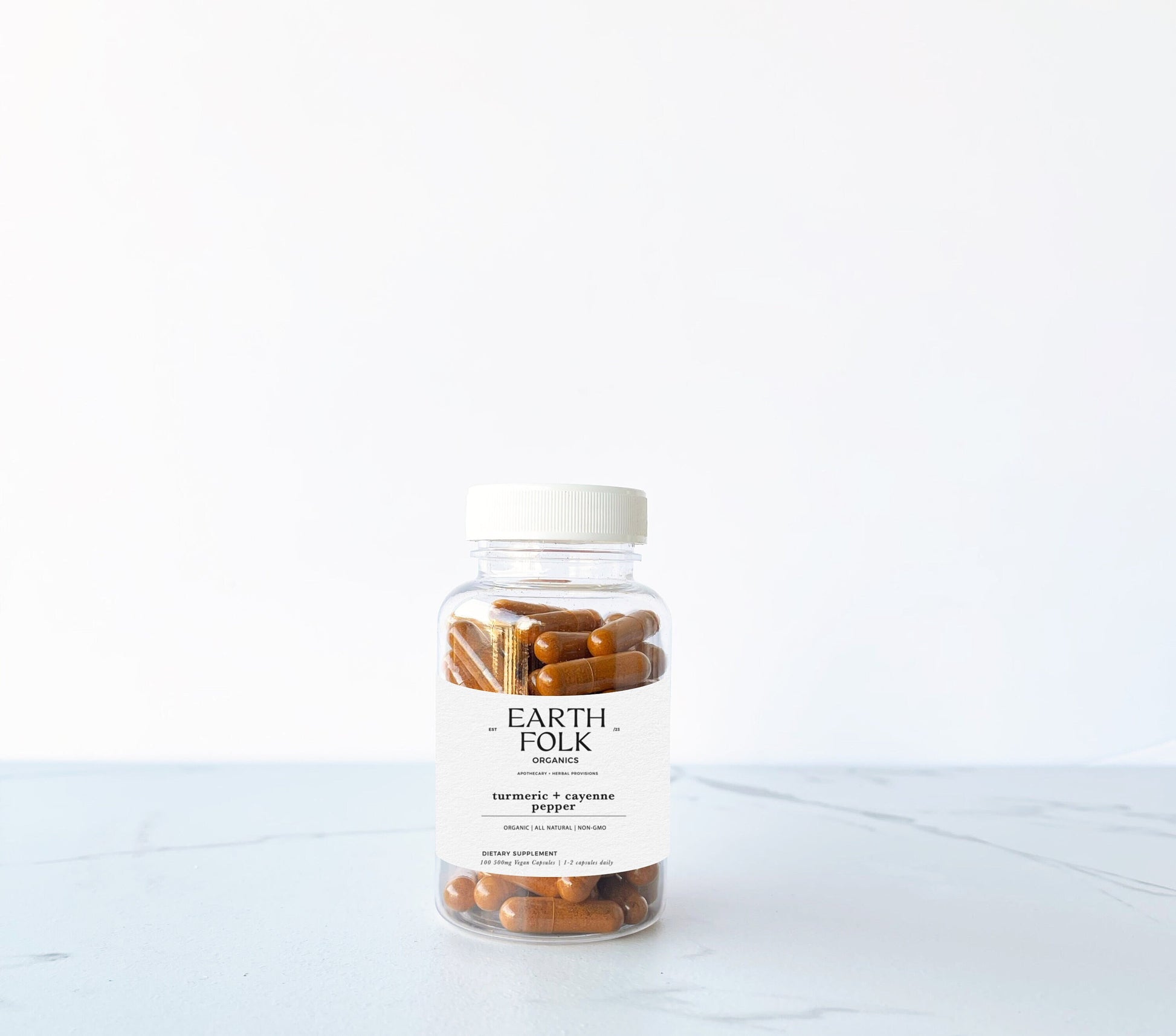 Turmeric & Cayenne Pepper Capsules, Organic Turmeric Cayenne, 500mg Vegan Capsules, FREE Shipping, No Fillers, Non GMO, Herbal Supplements
