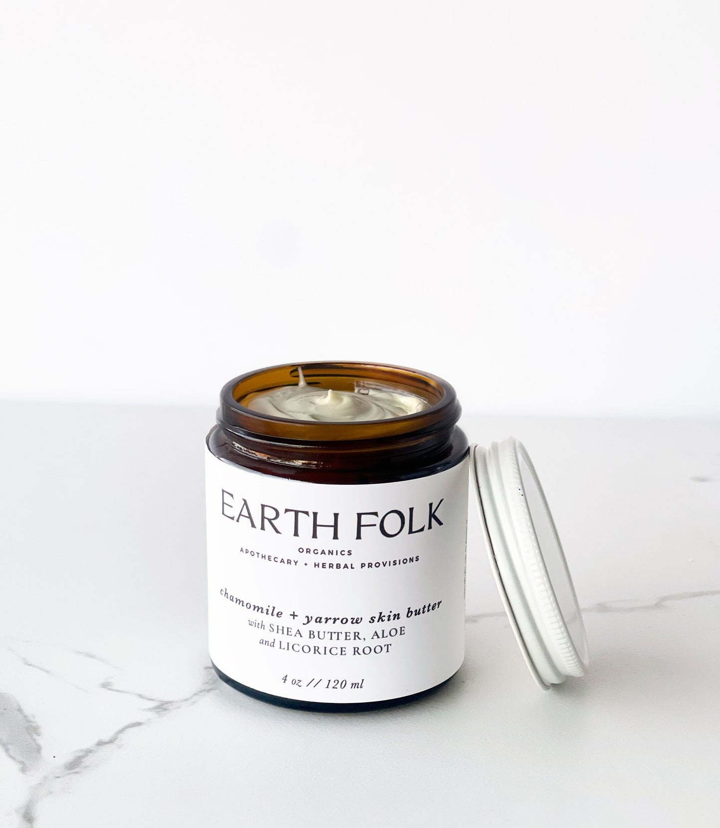 Chamomile & Yarrow Skin Butter, Nourishing Body Butter for Dry Skin, Body Butter, Moisturizing Shea Butter and Aloe Body Lotion, Glass Jar